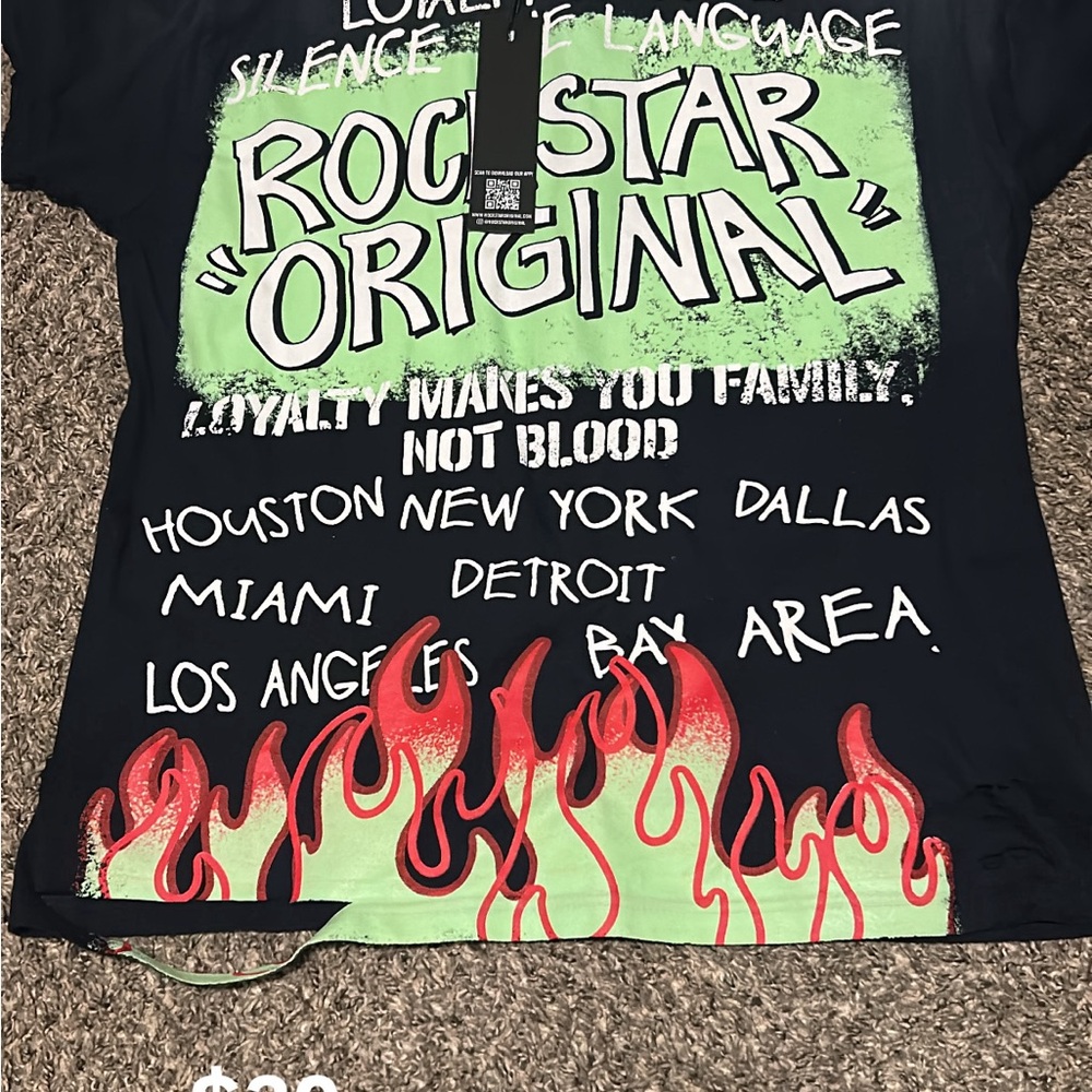 Rockstar Original Kids Tee - Black and Green